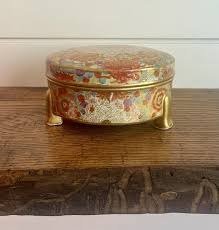 Early 20th C. Japanese Kyo Satsuma Millefleur Chrysanthemum Tripod Lidded Box | eBay