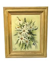 MCM Still Life Yellow White Floral Daisy Oil Painting by M. Wiilis Framed 20x25” | eBay