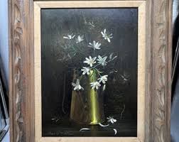 Donald F. Allan Fabulous Still Life Vintage Daisy's in Water Can Oil Painting. - Etsy