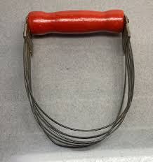 VINTAGE WIRE WISK / WHISK / PASTRY BLENDER UTENSIL, RED WOOD HANDLE ANDROCK | eBay