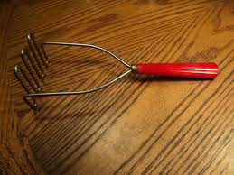Vintage Stainless Steel Potato Masher w/Red Bakelite Handle ...