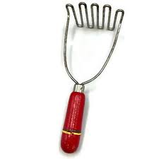Vintage Potato Masher * Red Handle Kichen Hand Tool - Etsy