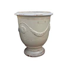 Traditional French Glazed Anduze Aged Ivory Vase – Roger's Gardens