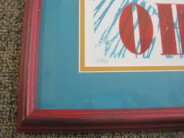 YELLOW SPRINGS woodcut SUNFLOWER art print FRAMED signed ...