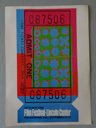 Warhol Poster Lincoln Center Film Festival Admit One Ticket ...