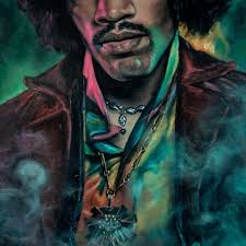 The Spirit of Rock Legend Vintage JIMMY HENDRIX Scene Oil Painting 20"L x 16"W | eBay