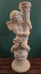 Vintage Ceramic Cherub Candle Holder 12.5"x6"x5" for 7/8 ...
