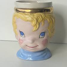 vintage Cherub Boy Angel Porcelain Mug Flowers Hobby Heaven ...