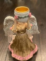 Pre-owned Papel Giftware Angel Candlestick Holder Resin 6" Tall - Etsy
