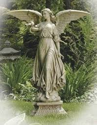 Pedestal Angel Garden Statue - Religious Garden Statues