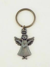 VINTAGE (3") PLASTIC Angel keychain w/ METAL RING ...