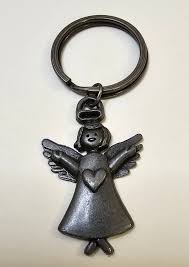 Vintage Angel with Heart Guardian Angel Metal Key Ring Key ...