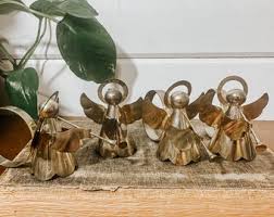 Vintage Brass Angel Napkin Ring Holders | Christmas | Set of 4 - Etsy