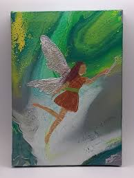 5X7 Earth Fairy Original Abstract Acrylic Painting on Canvas - Etsy