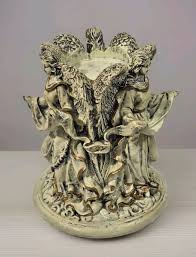 Vintage 8" Tall Plaster Angel Candel Holder Column Pillar ...