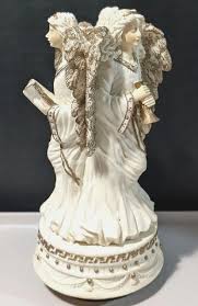 Musical Box Angel Figurine Vintage Christmas Music Cream ...