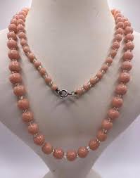 Vintage Pale Pink Glass Beaded Necklace: 1970s, Opalescent ...