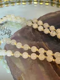 Vintage Pale Translucent Ghost Hand Carved Jade Bead Necklace, Estate Jewelry - Etsy