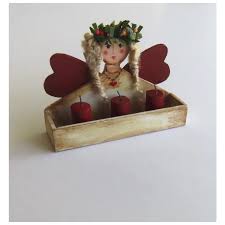 Vintage Karen L. Markland OOAK Miniature Shelf Angel Candles ...