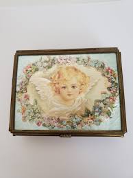 VTG Via Vermont Ltd. Thomas Cathey Collection 1993 Angel Glass Trinket Box | eBay