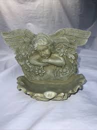 Vintage Resin Angel Wall Mounted Garden Bird Bath/Feeder | eBay
