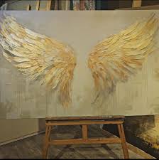 Hand-painted Angel Wings Painting: Textured Abstract Art - Etsy