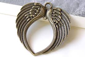 Large Angel Wings Connectors Antique Bronze Pendants 68x73mm ...