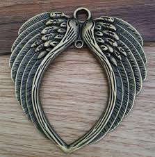 2pieces 69*66MM Angel Love Wing Charm - Antique Bronze Charm ...