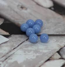 6mm Blue Aragonite Cave Calcite Bead From Mexico, Blue Glow ...