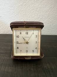 Butcherer Travel Clock Watch leather case Vintage | eBay