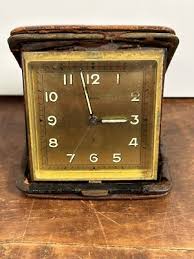 Vintage Antique Aristo Swiss Leather Case Deco Travel Alarm ...