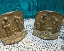 Vintage Bookends, Cast Metal Bookends, Prayer at Harvest, Millet Painting, Angelus Bookends, Classic Home Decor, Gift for Book Lover - Etsy