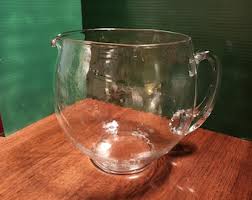 Blenko Style Clear Vintage Large Glass Pitcher Holiday ...