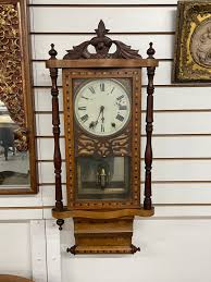 Late 19th Century American Style Rosewood and Tunbridge Ware Wall Clock, Circular Dial With Roman Numerals Enclosing Eight Day Movement - Etsy