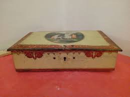 Vintage Thorne's Toffee Tin, Five Children in Field by Pond