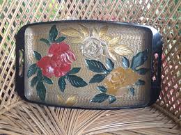 Mid Century Floral Serving Tray - Etsy Australia