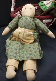 Basket w/Rag Doll Babies Primitive Style Coiled Rag Patchwork Braided Handles | eBay