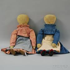 Sold at auction Two Faceless Possibly Amish Stuffed Cloth Dolls Auction Number 2654M Lot Number 98 | Skinner Auctioneers