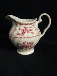 RED TRANSFERWARE FOOTED CREAMER - MADE IN ENGLAND | eBay