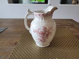Antique Floral Pink And White Wedgwood Water Pitcher Lowell England | eBay