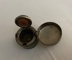 Antique Traveling Inkwell Round Signed No Glass | eBay