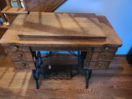 Ornate Antique Franklin Treadle Sewing Machine c. 1917 with Foldaway Cabinet | eBay