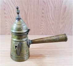 Antique Ottoman Turkish Coffee Pot | Hinged Lid | Handcrafted Copper Brass Ibrik | Ethnic Middle Eastern Coffee Maker Decor - Etsy