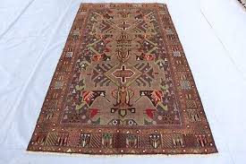 4x7 Vintage Terracotta Rug 4'0x6'10 ft Afghan Hand Knotted ...