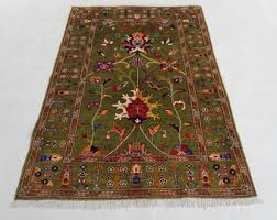 4x6 Green Bijdar Rug, Turkish Sultani Area Rug, Handmade ...