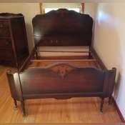 Antique Wood Headboard, 50" x 56.5" And French Curved ...