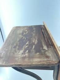 Vintage Antique School Desk with Folding Seat Cast Iron Wood ...