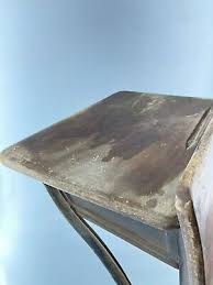 Vintage Antique School Desk with Folding Seat Cast Iron Wood ...