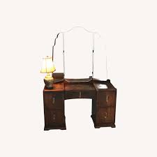 Vintage Vanity With High Quality BI Fold Mirror - AptDeco