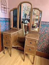 Antique Trifold Vanity, Rare, original mirrors beautiful